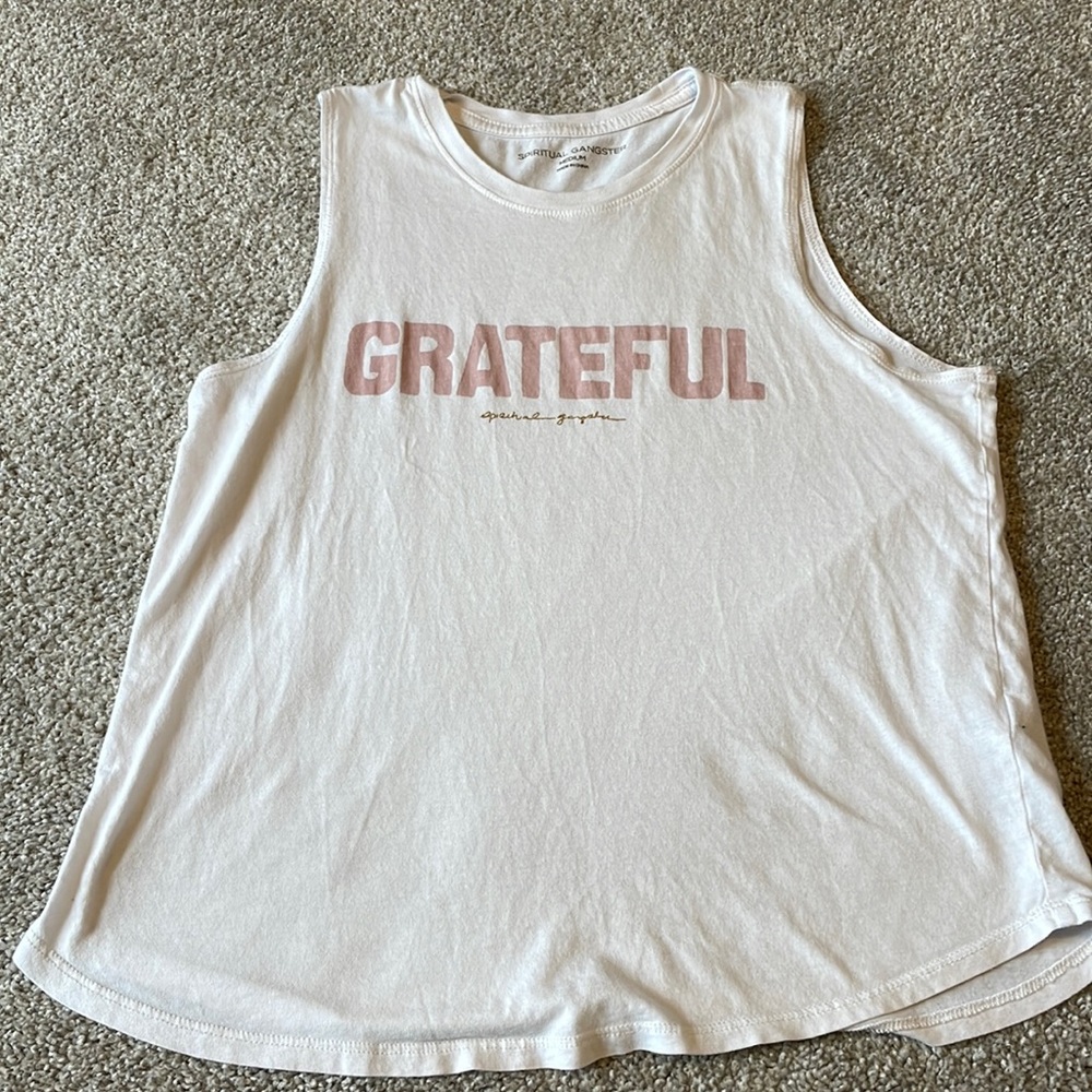Spiritual Gangster White Grateful Tank Top